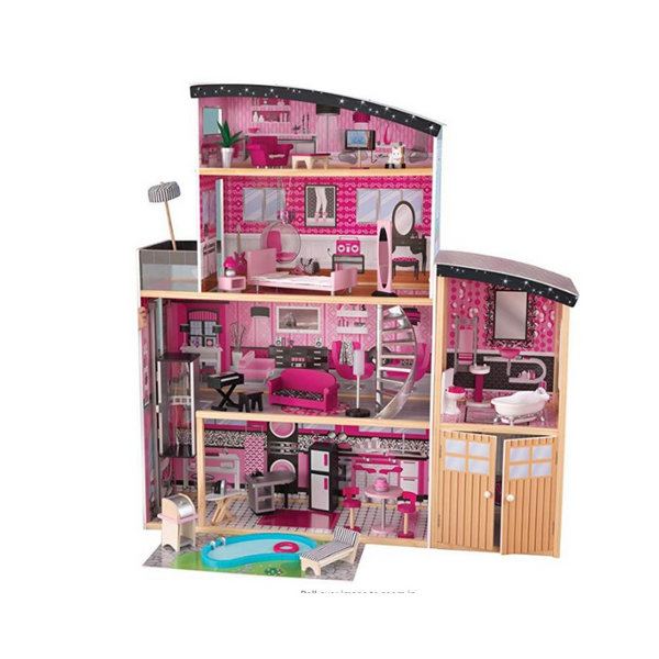 Casa de muñecas KidKraft Sparkle Mansion con accesorios 