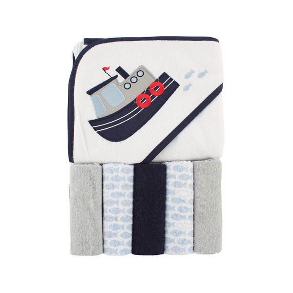 Luvable Friends Hooded Towel And 5 Washcloths