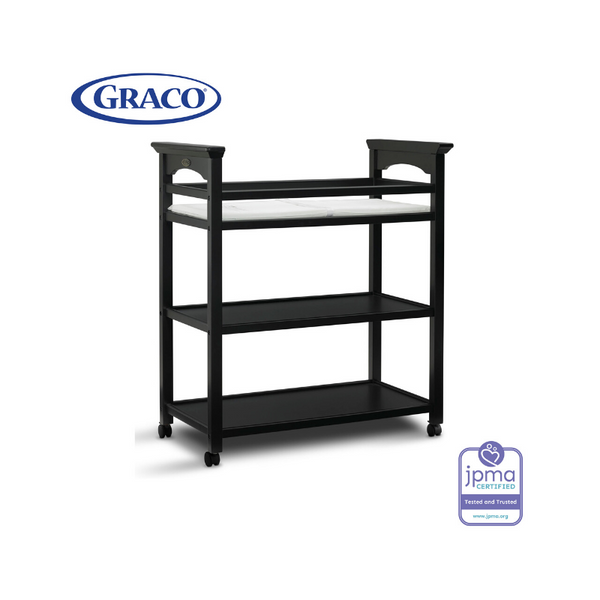 Graco Lauren Changing Table w/ Water-resistant Pad and Safety Straps (Black)