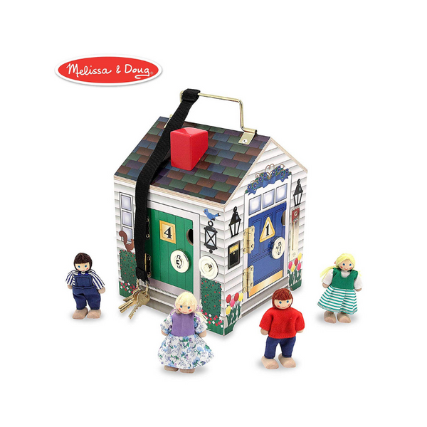 Melissa And Doug Take-Along Wooden Doorbell Dollhouse