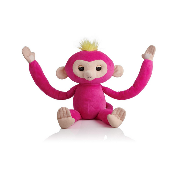 WowWee Fingerlings Hugs Bella - Peluche interactivo para bebé, mono (rosa)