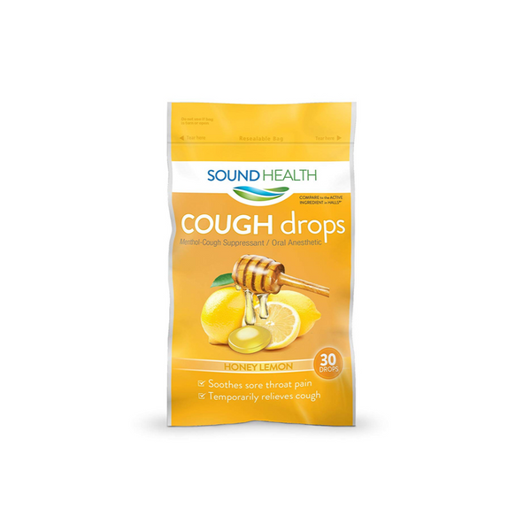 30 SoundHealth Honey Lemon Cough Drops Lozenge Cough Suppressants PzDeals