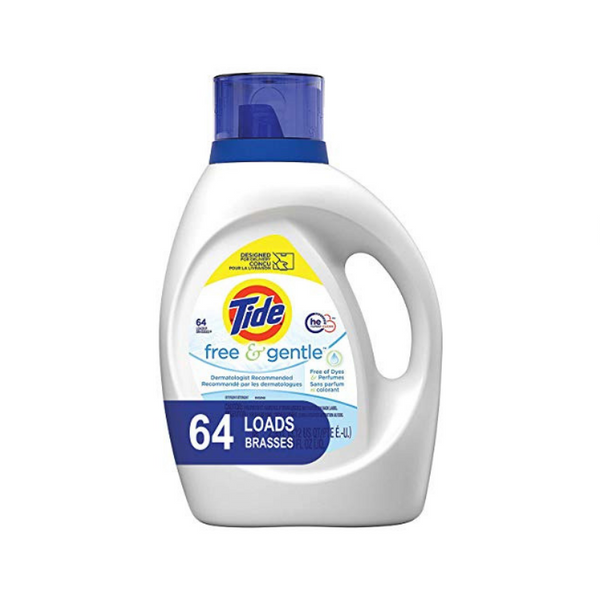 Detergente líquido para ropa Tide HE de 100 oz (gratuito y suave)