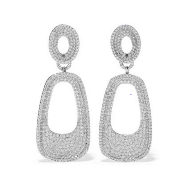 Silver-Tone Crystal Earrings