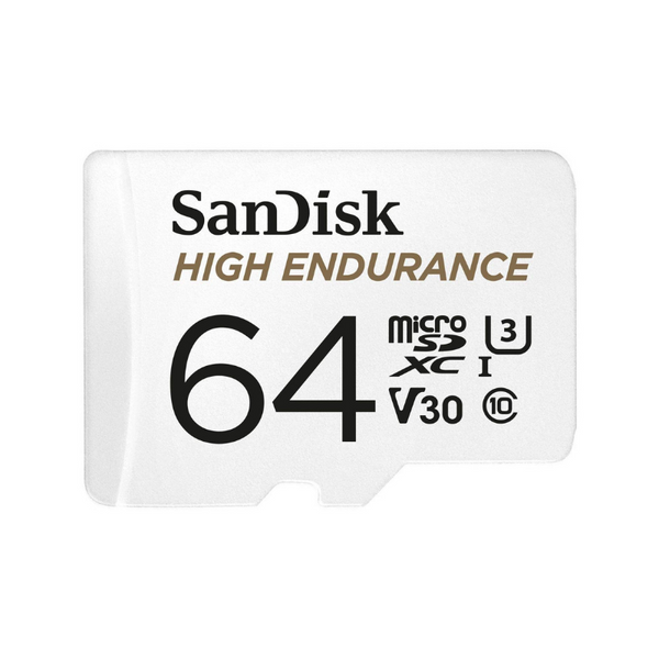 64GB SanDisk High Endurance U3 microSDXC Memory Card w/ Adapter