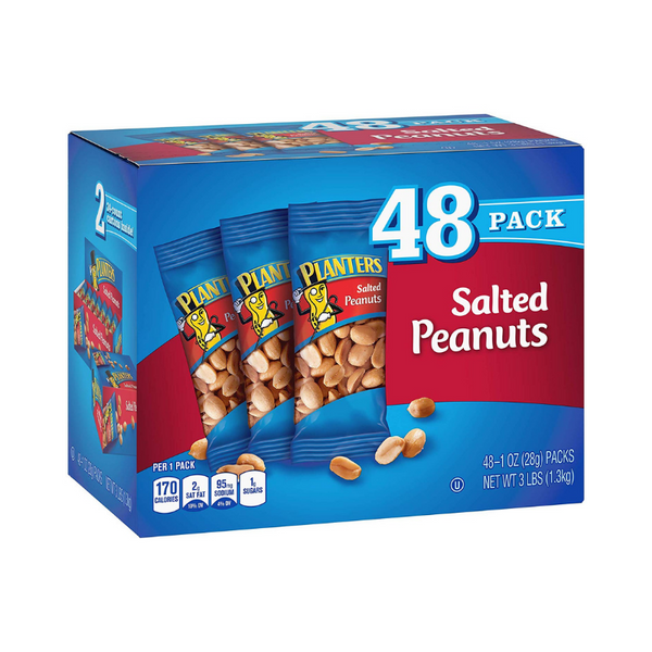 1oz Planters Salted Peanuts: 48-Count $7.10, 144-Count