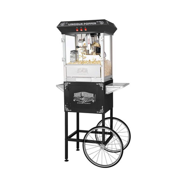 Great Northern Black Antique Style Lincoln Popcorn Popper Machine