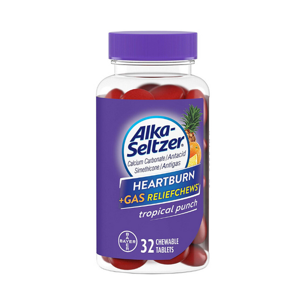 32-Count Alka-Seltzer Heartburn + Gas Relief Chews (Tropical Punch)