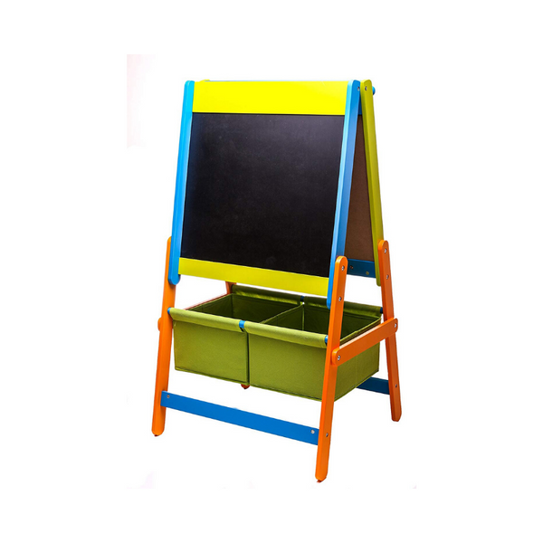3 in 1 Art Easel - Blackboard & Magnetic White Board, with 2 Storage Bins