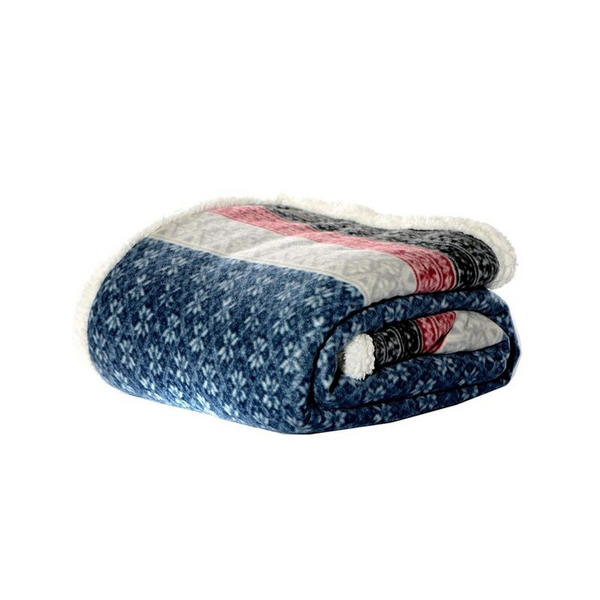 Eddie Bauer 50" x 70" FairIsle Sherpa Reversible Throw (various colors)