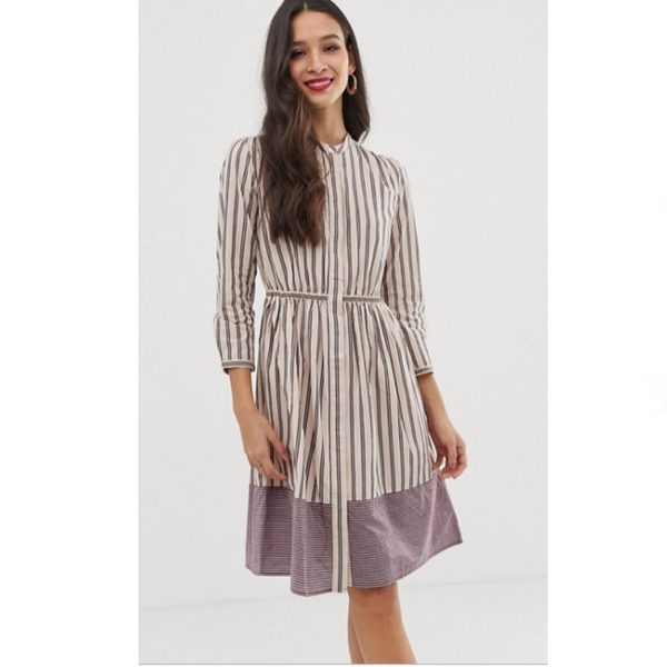 French Connection Long Sleeve Stripe Dress