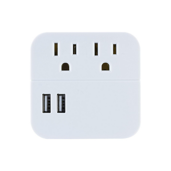 GE Pro 2-Outlet + 2 USB Surge Protector Tap