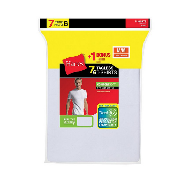 7 Hanes Men’s FreshIQ ComfortSoft Crewneck Or V-Neck Undershirts