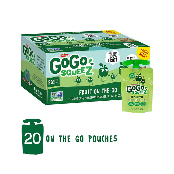 20 bolsas de puré de manzana GoGo squeeZ para llevar