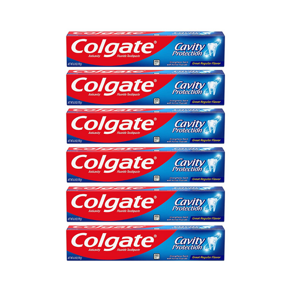 Paquete de 6 pastas dentales Colgate de protección contra la caries de 6 oz con fluoruro