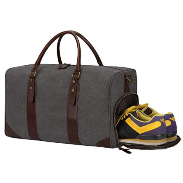 Bolso de lona de cuero PU con bolsa para zapatos (4 colores)