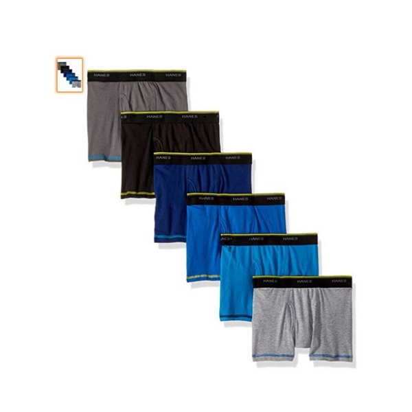 Hanes Calzoncillos tipo bóxer de malla transpirable Cool Comfort para niño, paquete de 6