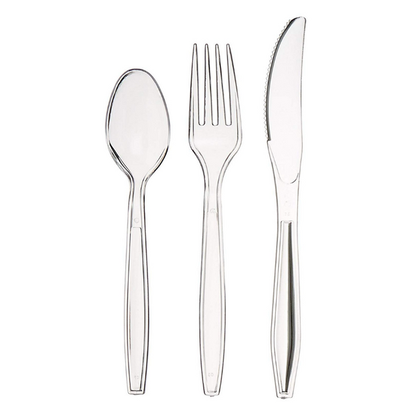 AmazonBasics 1,800-Piece Clear Plastic Cutlery Set