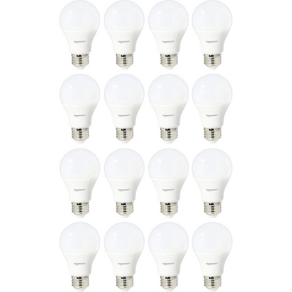 16 AmazonBasics 40 Watt Equivalent, Daylight, Dimmable LED Bulbs