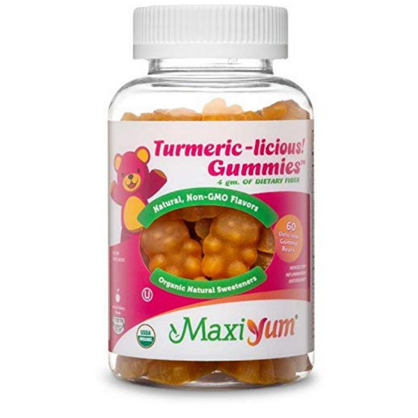 Maxi-Health Turmeric Curcumin Gummy Supplement (60 Chewable Bears) Soft