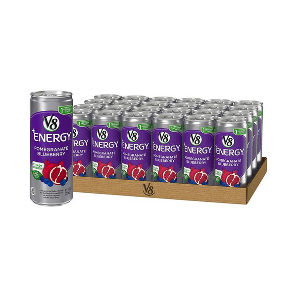 Paquete de 24 bebidas energéticas V8 + de 8 oz (granada y arándano)