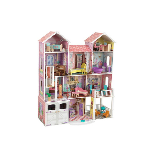 Casa de muñecas de madera KidKraft Country Estate con 31 accesorios