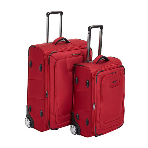 AmazonBasics Juego de equipaje de 2 piezas con lado blando expandible vertical premium con candado TSA