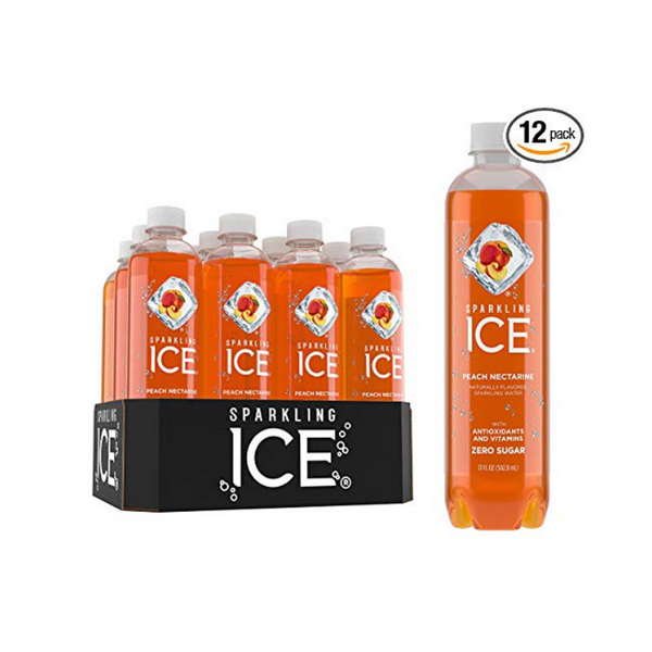 12-Pack of 17oz Sparkling Ice Sparkling Water (Peach Nectarine)