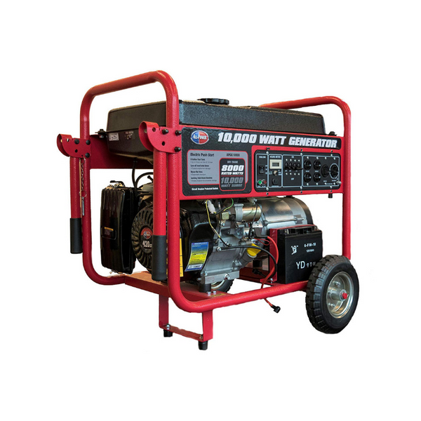 Generador portátil a gas All Power America de 10,000 vatios con arranque eléctrico