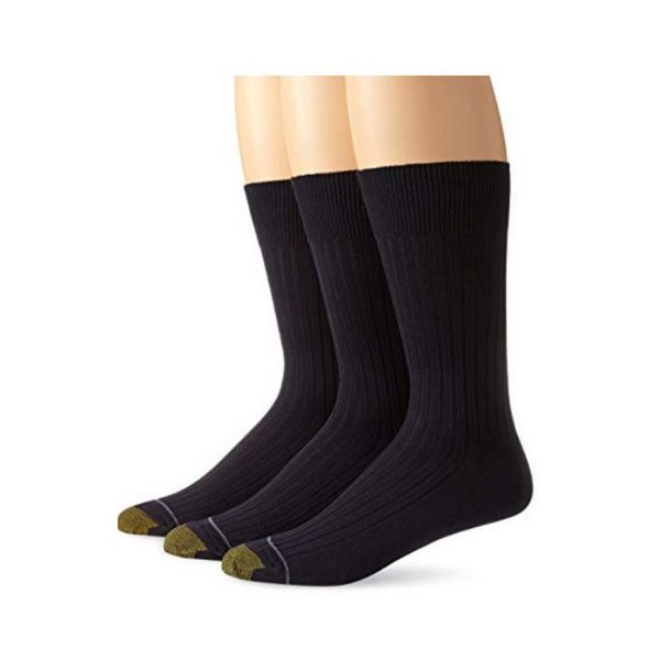 Paquete de 3 calcetines deportivos clásicos Canterbury con punta dorada para hombre (azul marino)