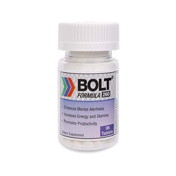 96 Bolt 260 Caffeine with NADH Focus Pills for Energy, Focus & Clarity 6-8 Hours of Energy Tablets