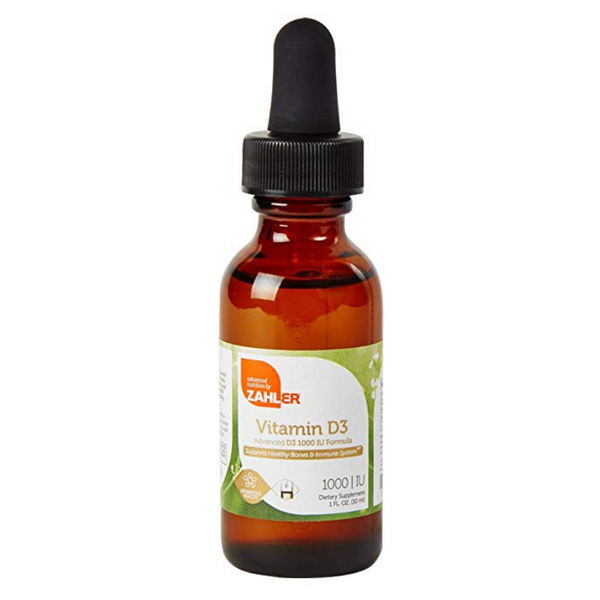 Zahler Vitamin D3 Liquid, Vitamin D Drops, Certified Kosher (1,000IU)