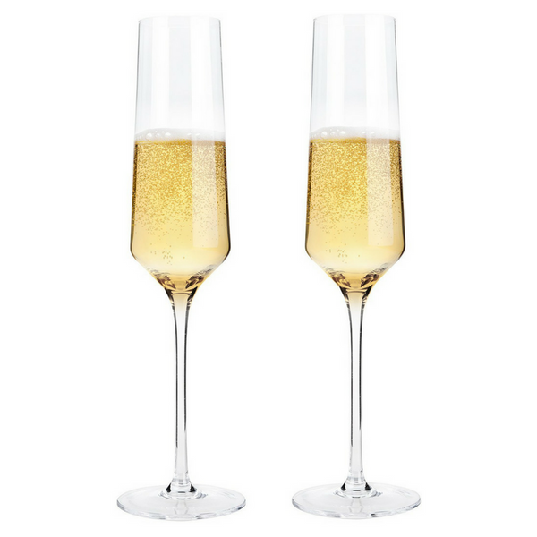 Juego de 2 copas flautas de champán de cristal Bella Vino