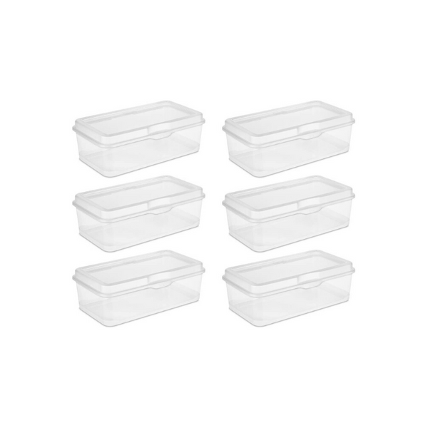 6 Sterilite Large Flip Top Containers