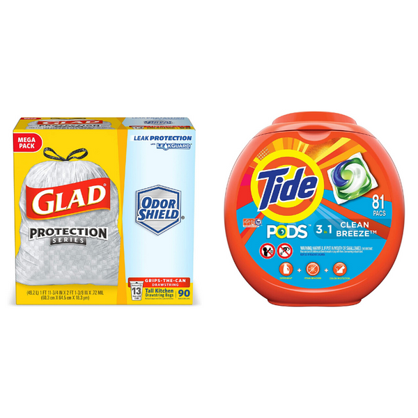Grandes ahorros en bolsas de basura y detergentes para ropa