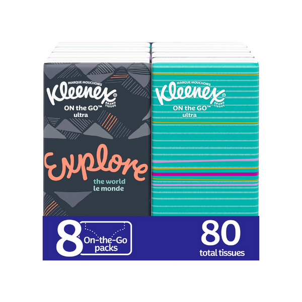 8 Kleenex Go Packs Tissues