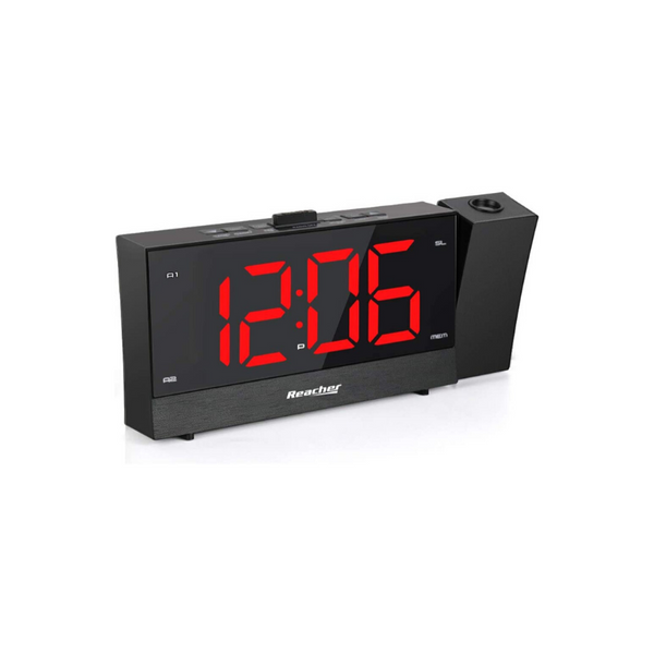 Projection Alarm Clock Radio With Dimmer And Snooze Time Option