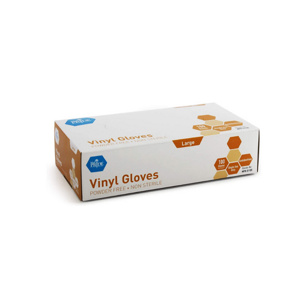 100 White Vinyl Gloves (Large)
