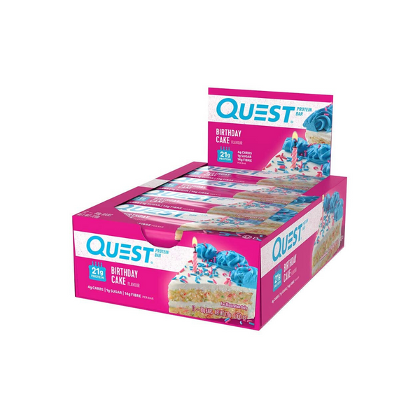 Barras de proteína para pastel de cumpleaños Quest Nutrition de 12 unidades