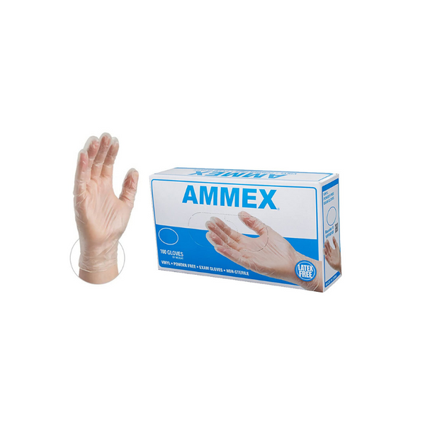 100 guantes médicos de vinilo transparente medianos