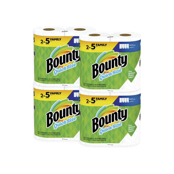 8 Family Rolls Of Bounty Paper Towels