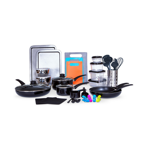 Kitchen-In-A-Box 64-Pc. Cookware & Food Storage Set