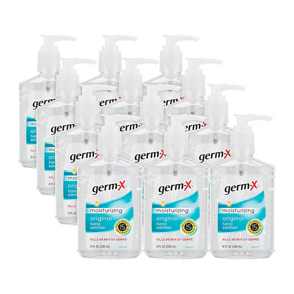 12 botellas de desinfectante para manos Germ-x