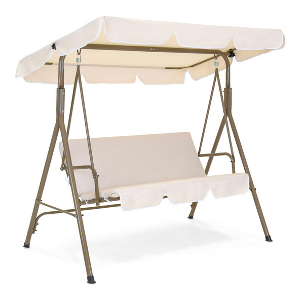 Planeador oscilante con dosel convertible grande para exteriores para 2 personas