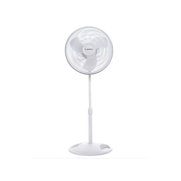Ventilador de pie oscilante Lasko de 3 velocidades de 16" (blanco)