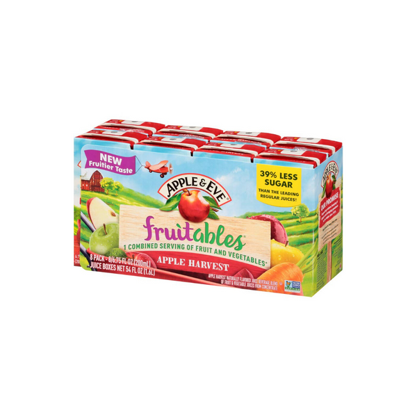 40 Apple &amp; Eve Fruitables, bebidas en caja de cosecha de manzana