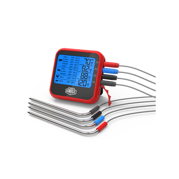 Expert Grill Four Probes Waterproof BBQ Grilling Thermometer