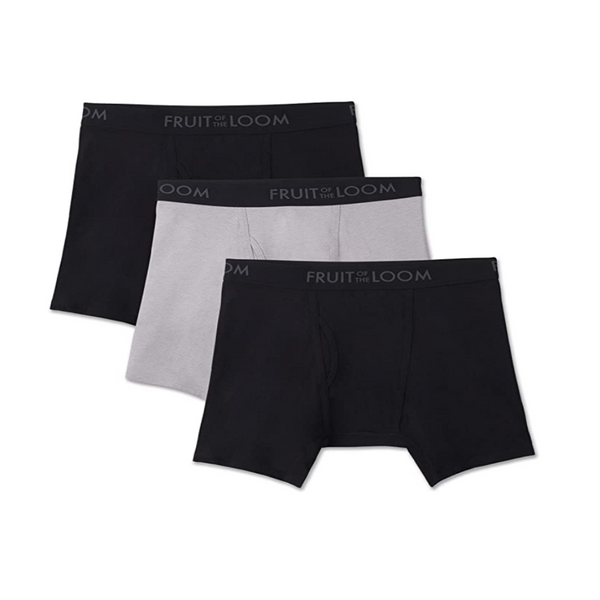 3 Fruit of the Loom Men's Breathable Boxer Briefs