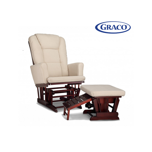 Graco Sterling Rocking Glider Nursery Chair with Ottoman (Cherry)