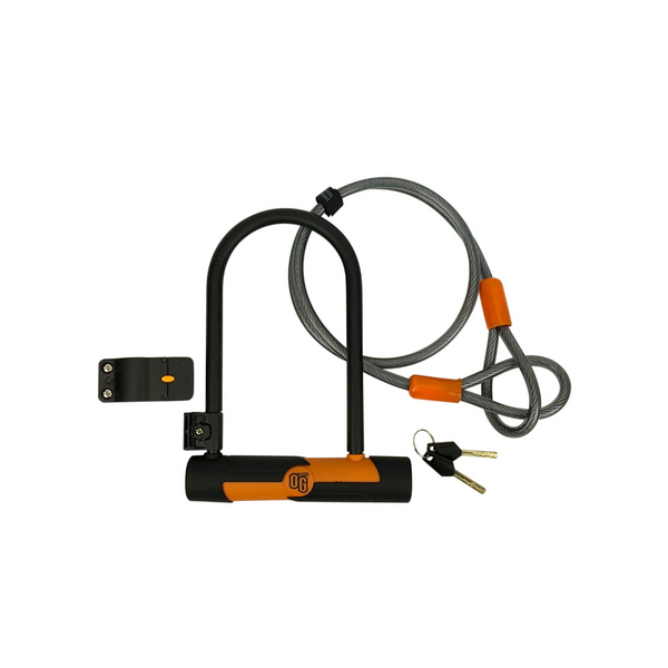 Paquete combinado de candado en U y cable para bicicleta OnGuard Double Team